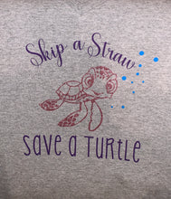 Load image into Gallery viewer, Skip a Straw, Save a Turtle T-Shirt