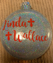Load image into Gallery viewer, &quot;Lifetime in our hearts&quot; Memorial Glass Christmas Ornament