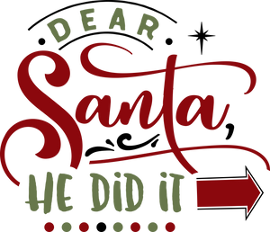 Funny Christmas T-shirt Youth, Dear Santa - He did It