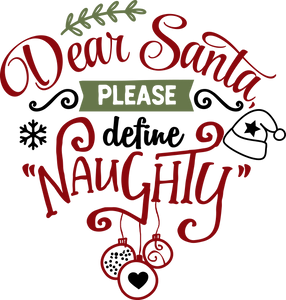 Funny Christmas T-shirt Youth, Dear Santa - Please define Naughty