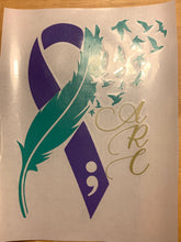 Load image into Gallery viewer, Suicide Awareness Ribbon Decal / Remembrance - Non-Profit Sale $10
