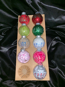 "Too Beautiful for Earth" Memorial Glass Christmas Ornament