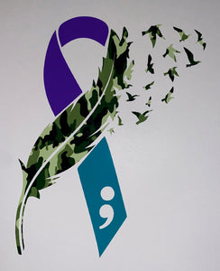 Veteran Suicide Awareness Ribbon Decal / Remembrance - Non-Profit Sale $10