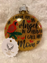 Load image into Gallery viewer, &quot;Angel is Heaven called Dad&quot; Memorial Glass Christmas Ornament