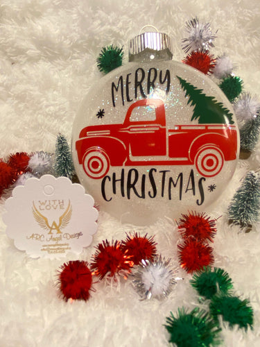 Country Red Truck Christmas Ornament