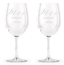 Load image into Gallery viewer, CUSTOM ETCHED STEM WINE GLASS DRINK WARE - GIFTS